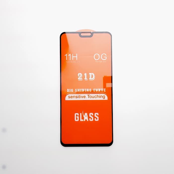 محافظ صفحه شیشه ای فول براق مشکی HW Y9 2019 21D