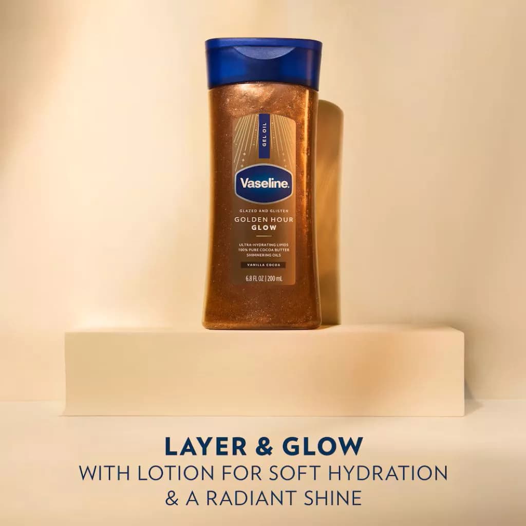 روغن بدن شاین دار golden hour glow وازلین Vaseline — تصویر ۳