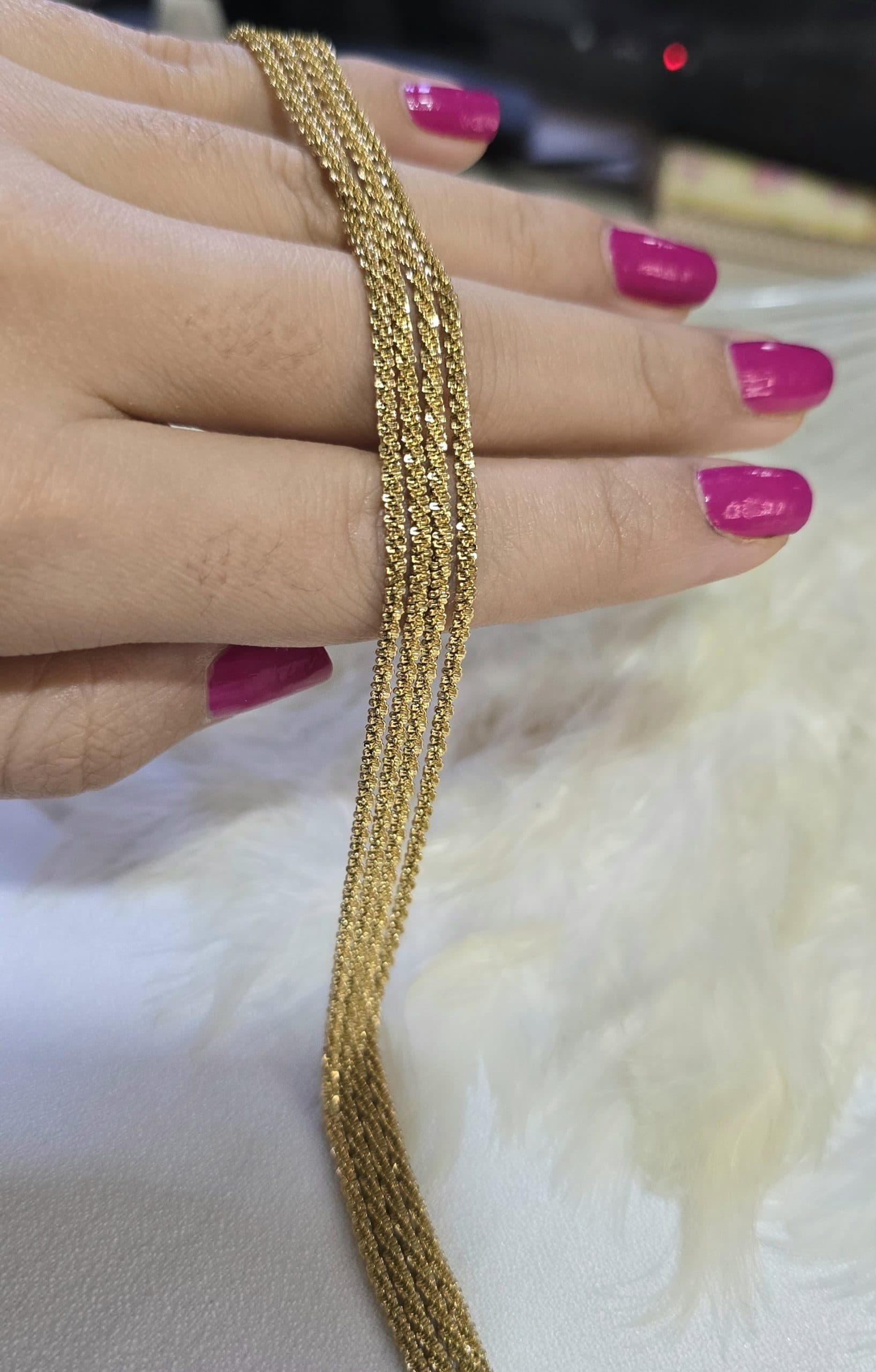 گردنبند طلایی خاویاری استیل کد 1135 — تصویر ۲