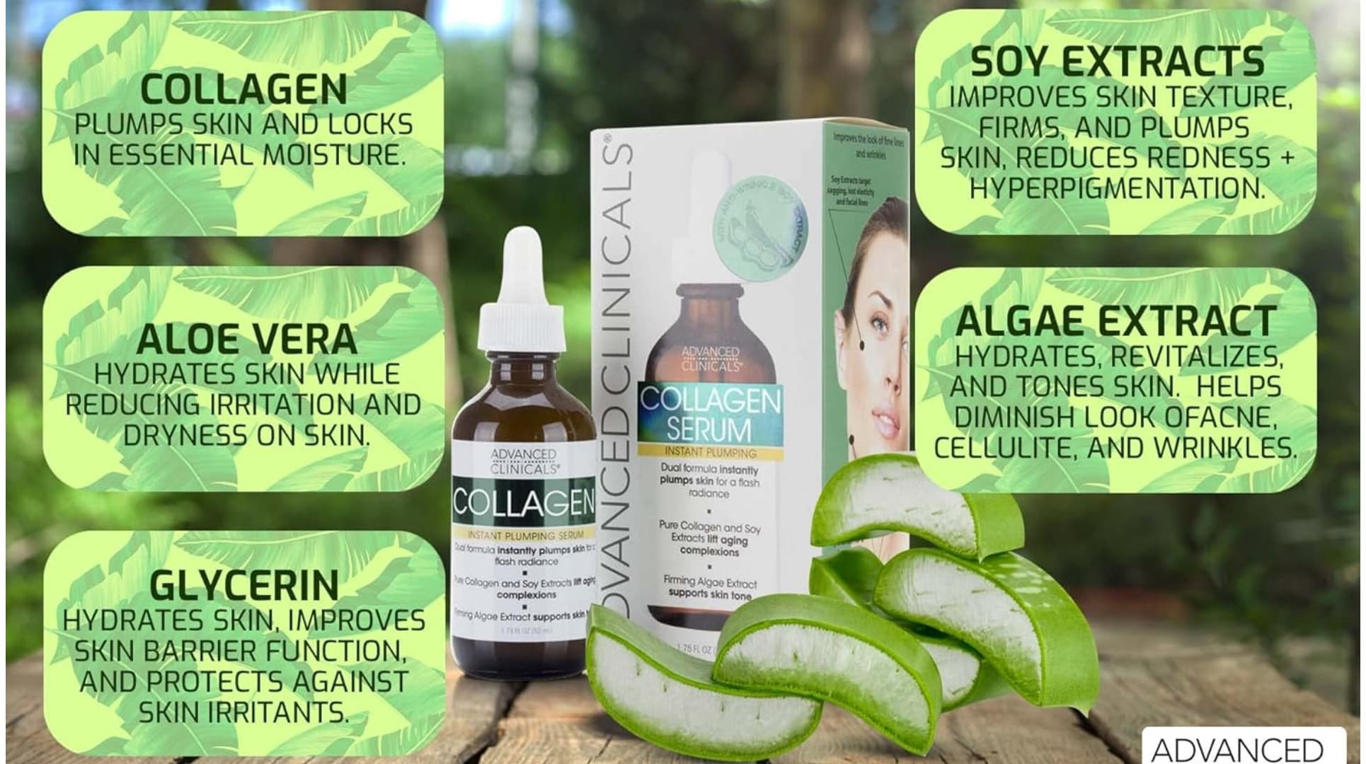 سرم کلاژن ساز و رفع چروک ادونس کلینیکال Advanced Clinicals — تصویر ۲