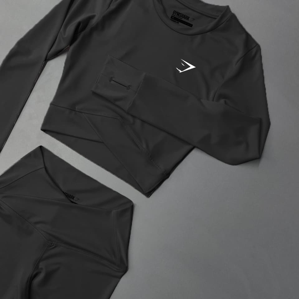 ست نیم تنه آستین بلند و بایکر مدل جیمشارک GYMSHARK کد 12725 — تصویر ۶