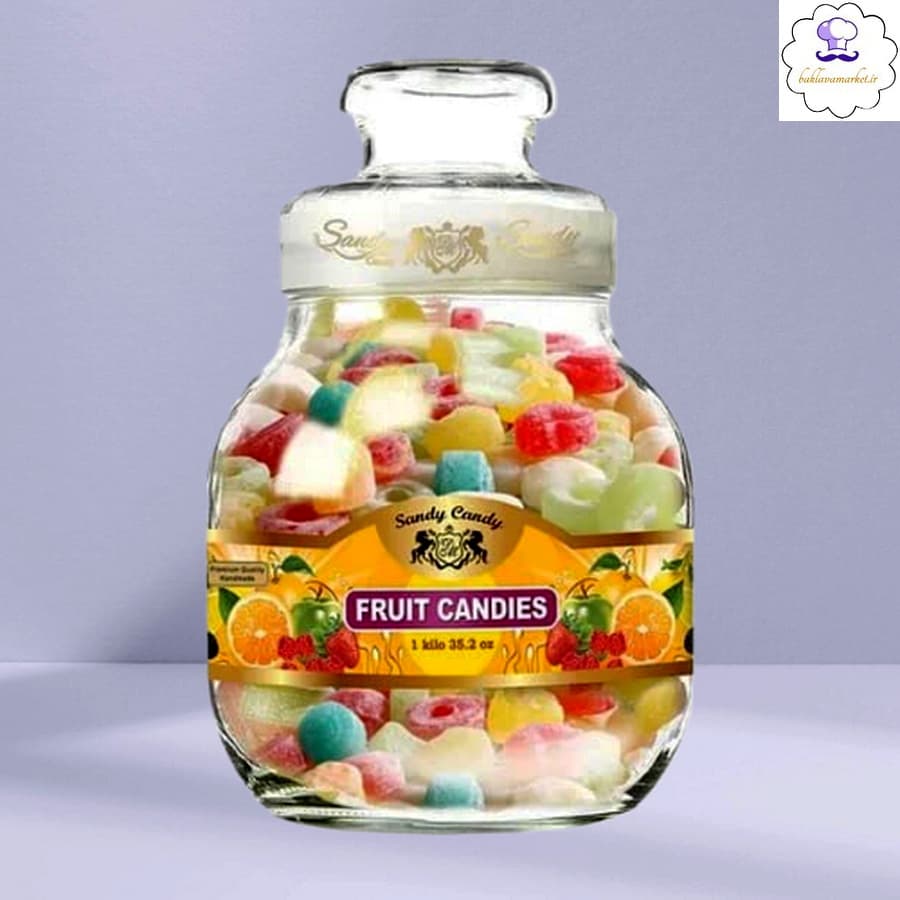 آبنبات مخلوط میوه ای شیشه ای سندی sandy candy — تصویر ۲