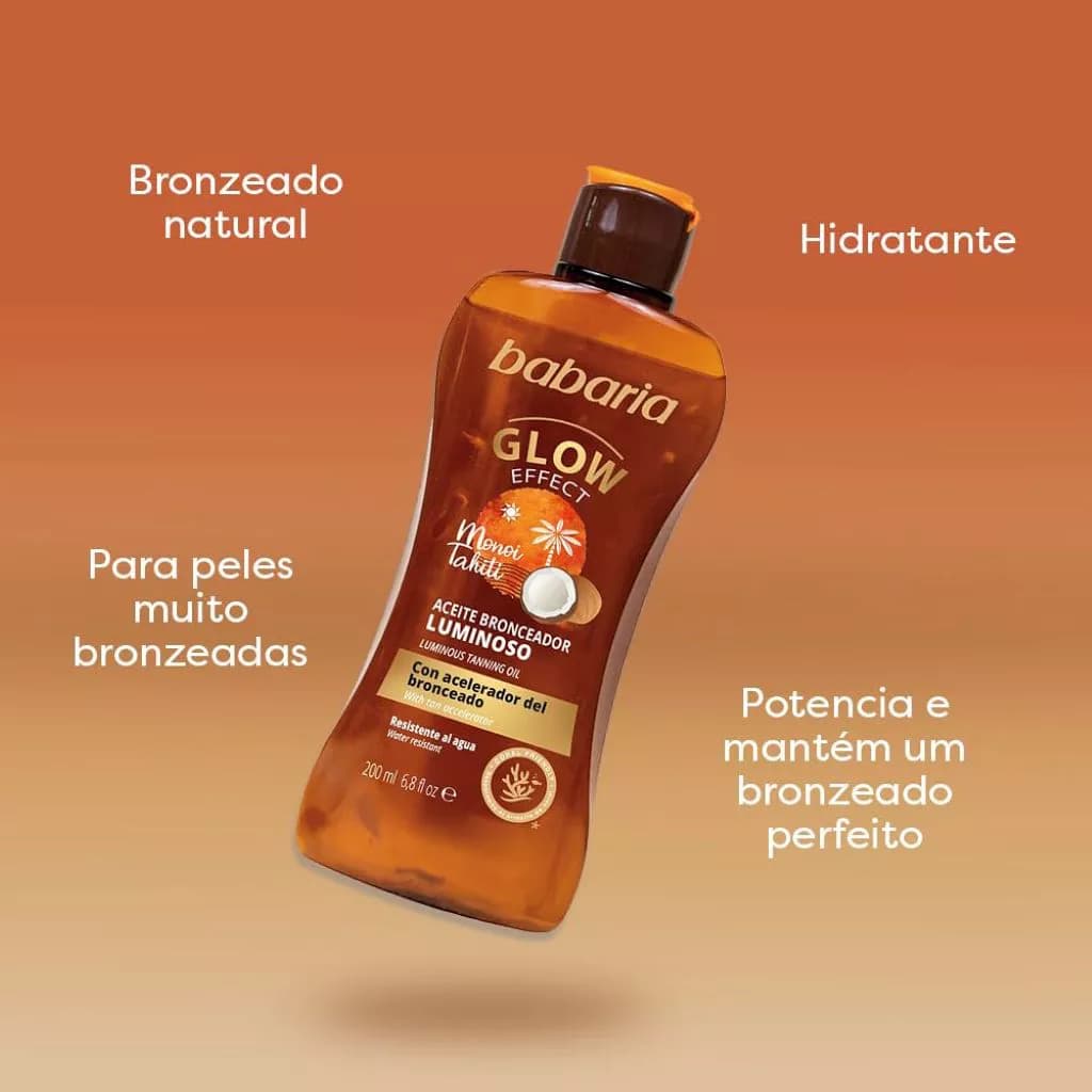 روغن برنزه کننده درخشان باباریا Glow Effect Luminous Tanning Oil — تصویر ۴