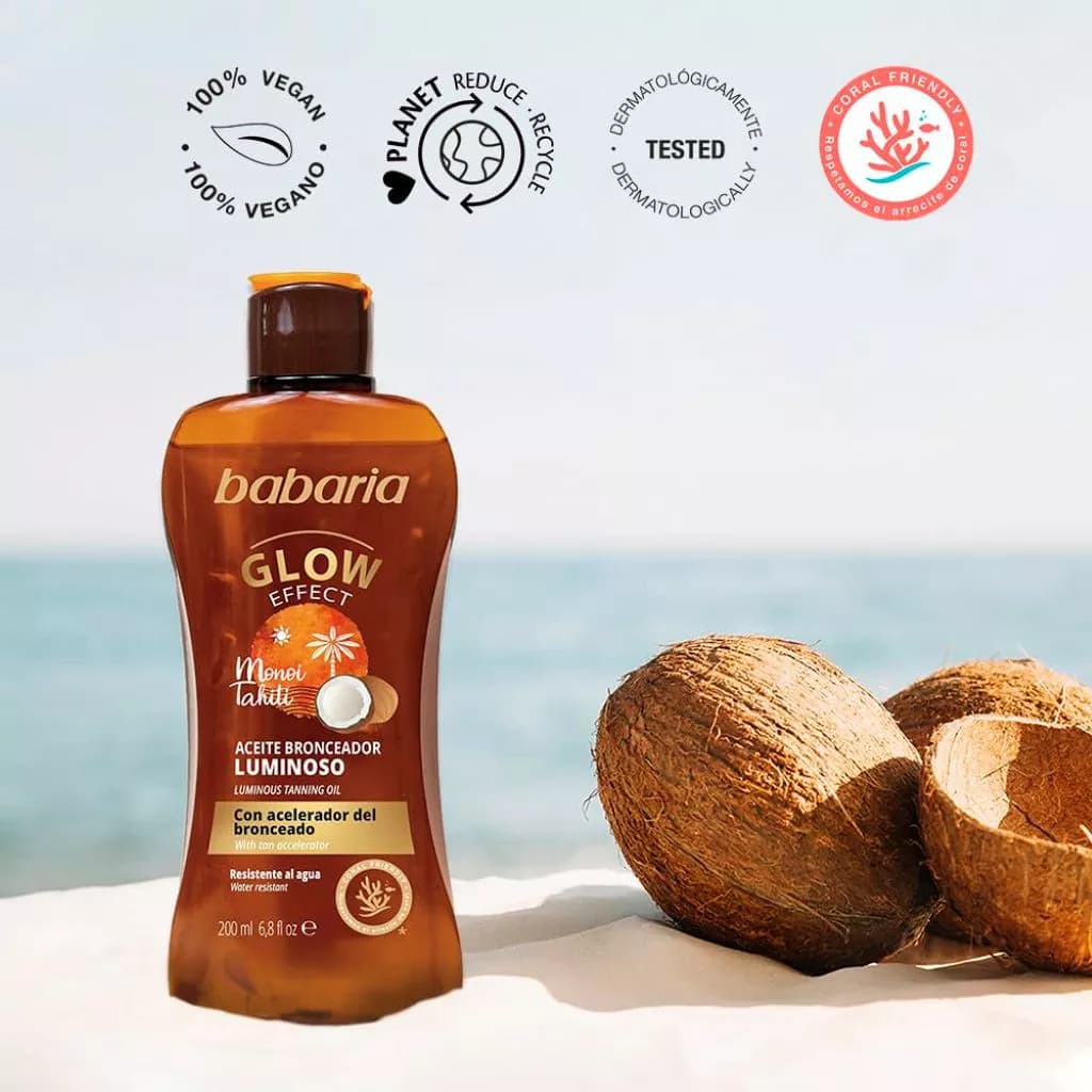روغن برنزه کننده درخشان باباریا Glow Effect Luminous Tanning Oil — تصویر ۳