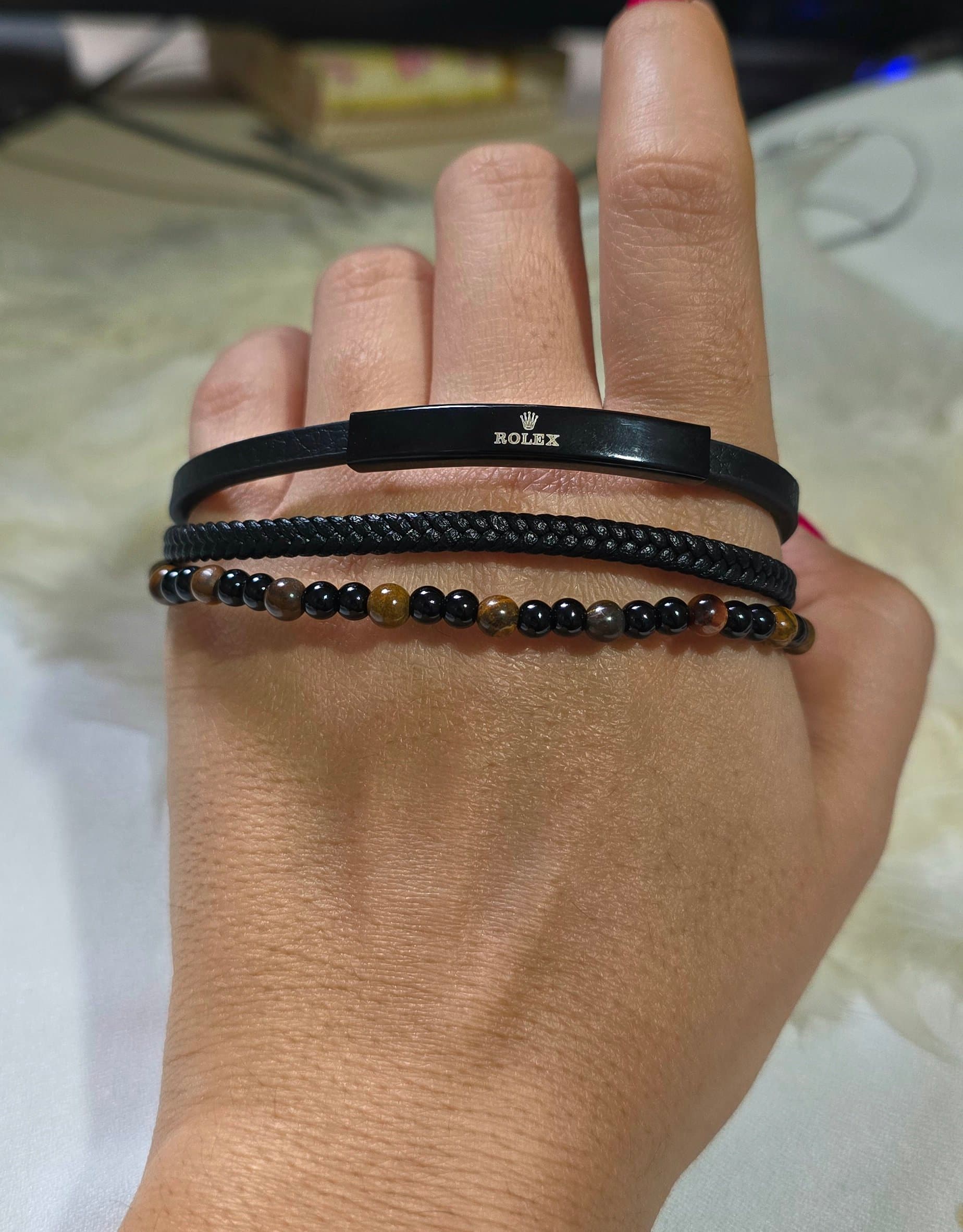 دستبند مردانه رولکس بند چرمی کد 3047 — تصویر ۵