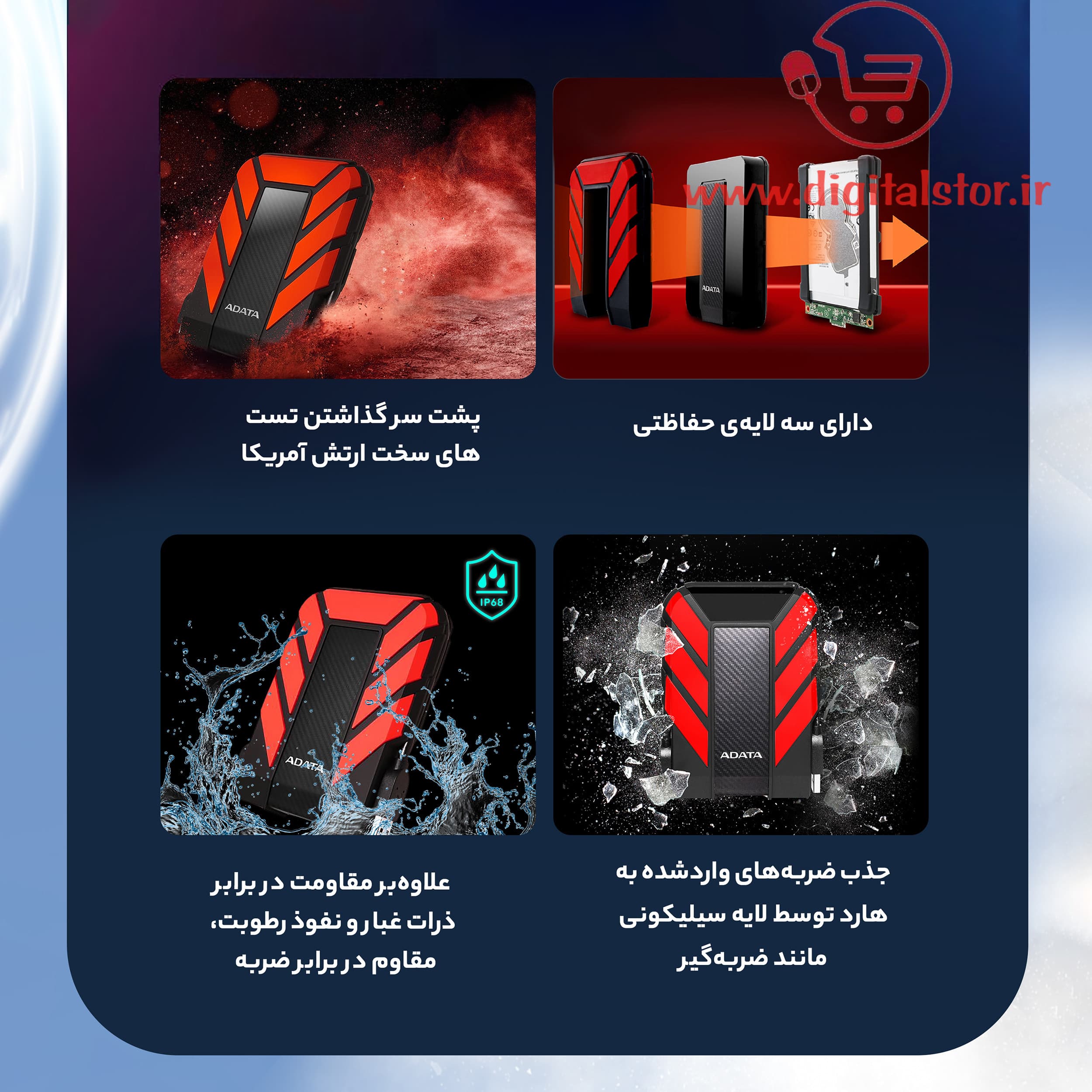 هارد اکسترنال ای دیتا مدل HD710 Pro ظرفیت 5 ترابایت با استاندارد ارتباطی USB 3.2 Gen1 — تصویر ۲