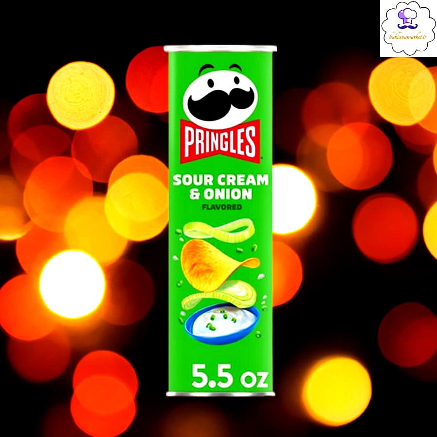 چیپس با طعم خامه ترش و پیاز 165 گرم پرینگلز PRINGLES