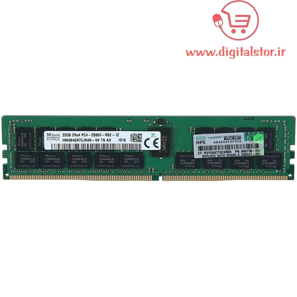رم سرور RAM HPE 32GB Dual Rank x4 PC4 2666 Samsung — تصویر ۳