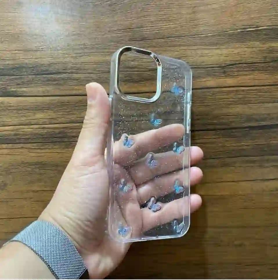 قاب گوشی آیفون 13Promax مدل پروانه برجسته شاین — تصویر ۳