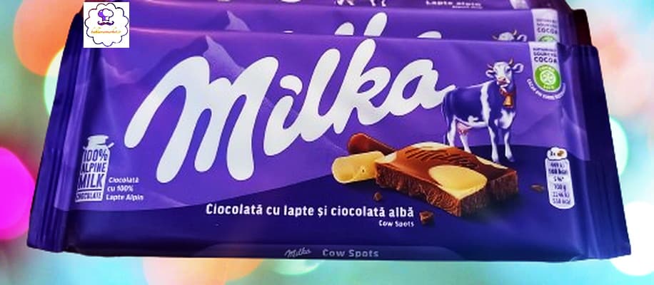 تابلت شکلات سفید و شکلات شیری میلکا milka