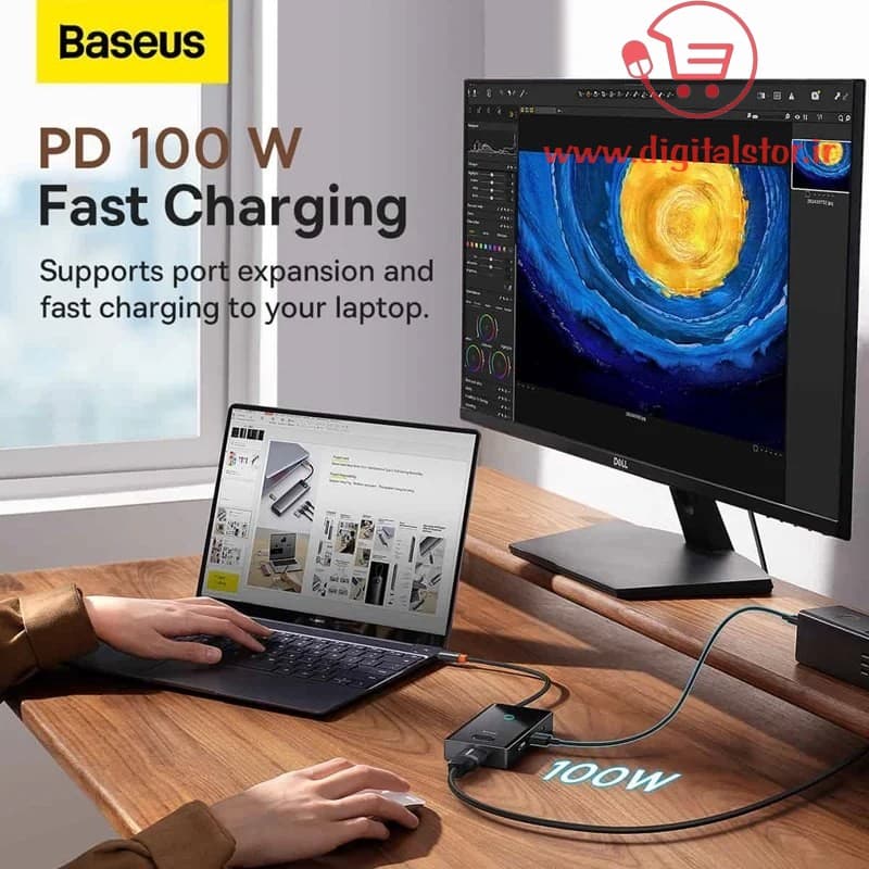 هاب 6 پورت USB-C بیسوس مدل BS-OH078 — تصویر ۶