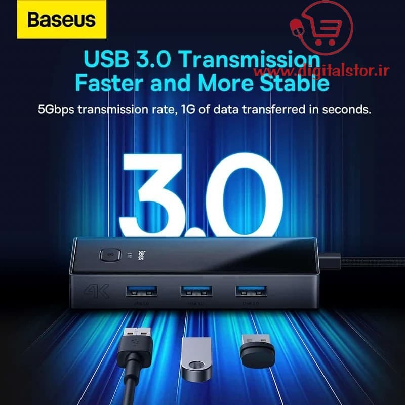 هاب 6 پورت USB-C بیسوس مدل BS-OH078 — تصویر ۳