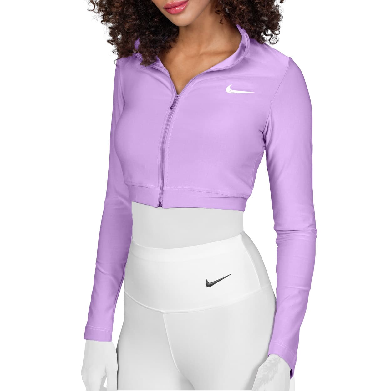 سويشرت کراپ ورزشی زنانه بیسیک اسپرت طرح نايکی Nike کد 12648 — تصویر ۲