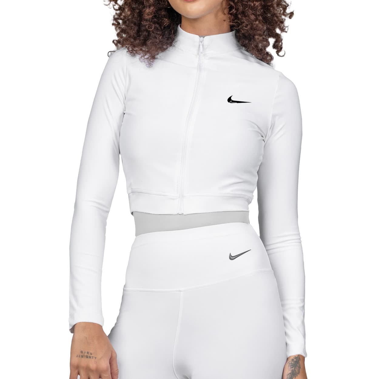 سويشرت کراپ ورزشی زنانه بیسیک اسپرت طرح نايکی Nike کد 12648 — تصویر ۳
