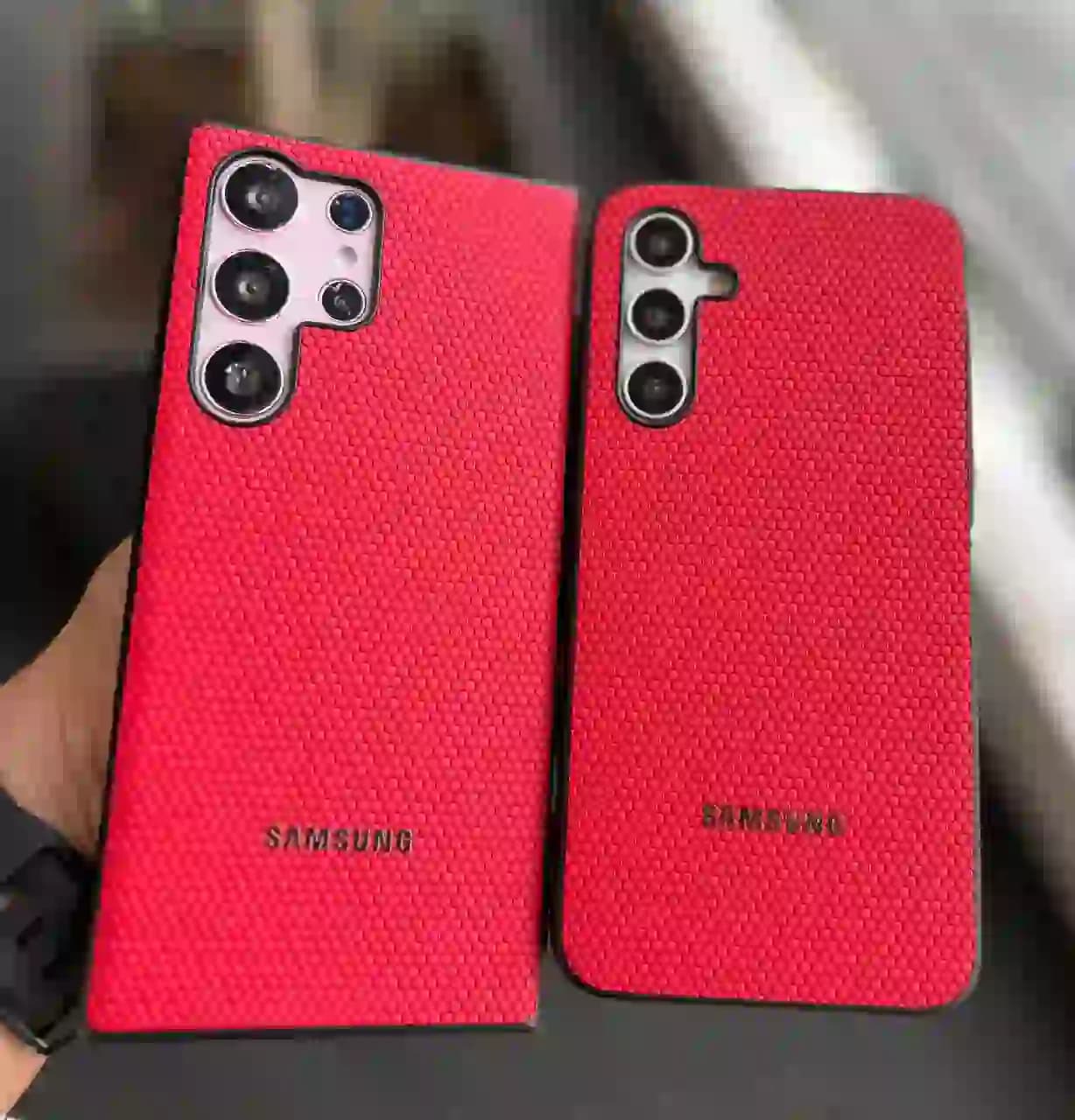 قاب گوشی سامسونگ A73 (5G) مدل لانه زنبوری قرمز رنگ — تصویر ۳