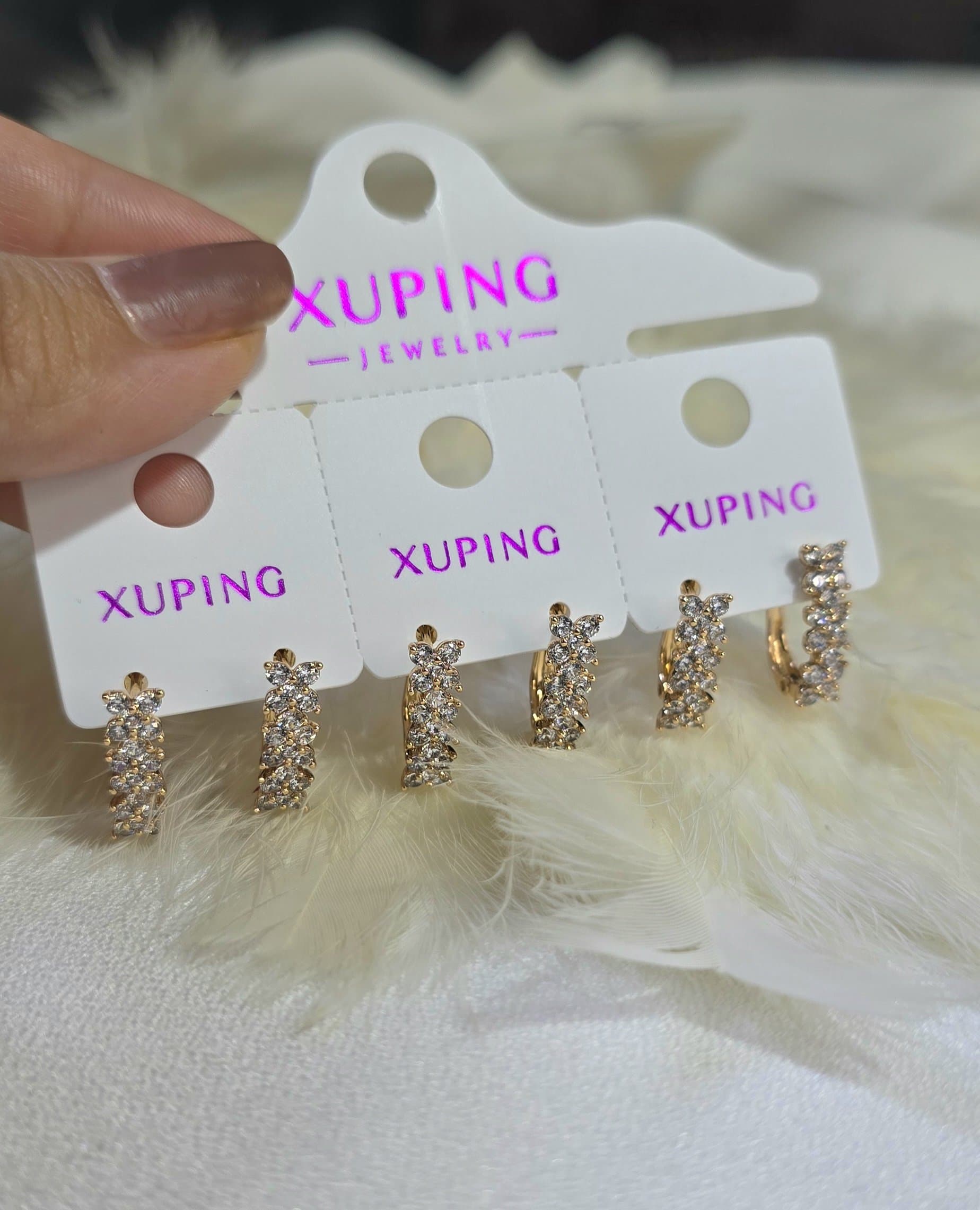 گوشواره بدون حساسیت گل ژوپینگ رنگ ثابت کد 2057