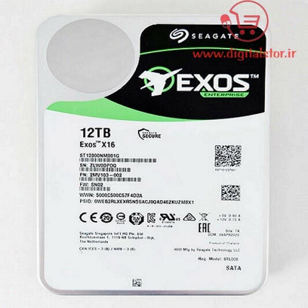 هارد دیسک اینترنال سیگیت مدل Exos X16 ST12000NM001G ظرفیت 12 ترابایت