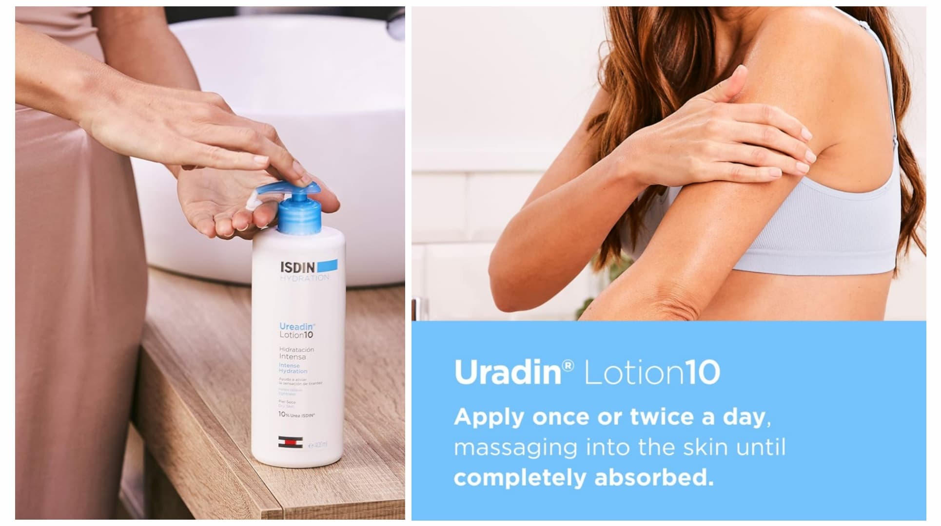 لوسیون بدن آبرسان و ترمیم کننده مدل Uradin lotion10 ایزدین ISDIN — تصویر ۴