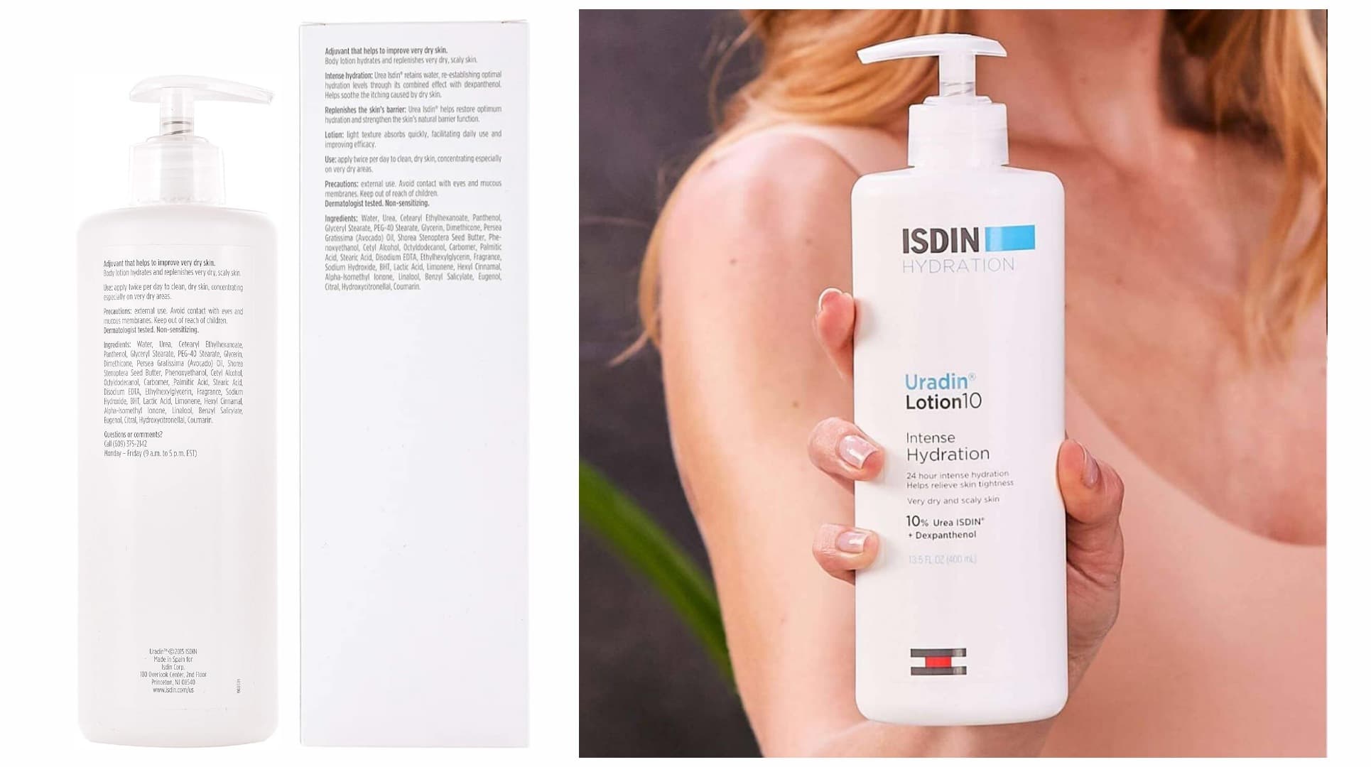 لوسیون بدن آبرسان و ترمیم کننده مدل Uradin lotion10 ایزدین ISDIN — تصویر ۳