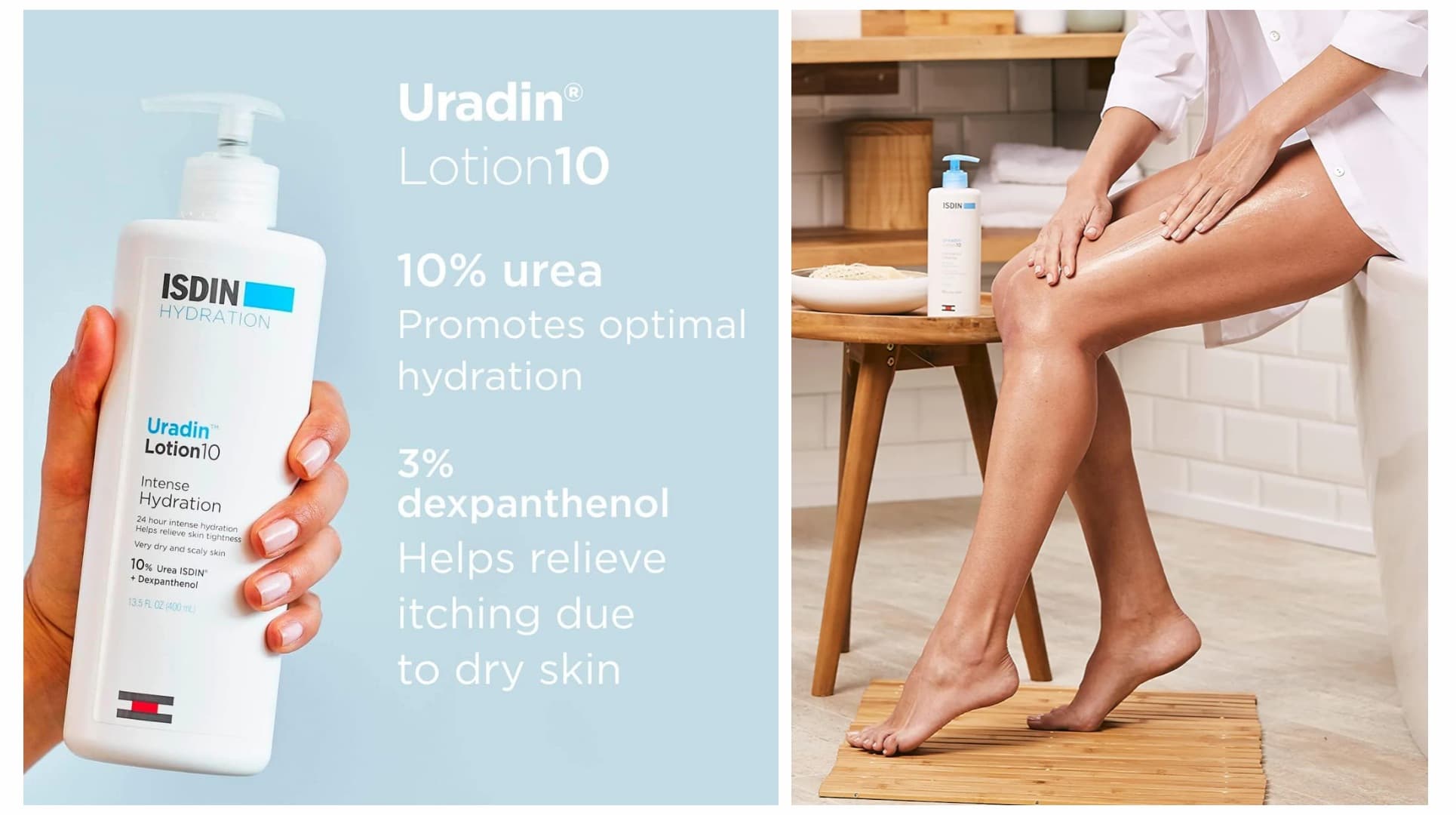 لوسیون بدن آبرسان و ترمیم کننده مدل Uradin lotion10 ایزدین ISDIN — تصویر ۲