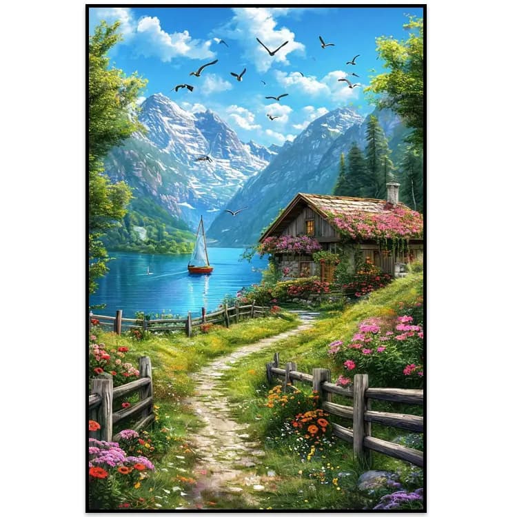 کیت نقاشی الماسی بزرگسال کلبه آرامش