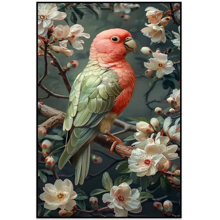 کیت نقاشی الماسی بزرگسال طوطی و شکوفه
