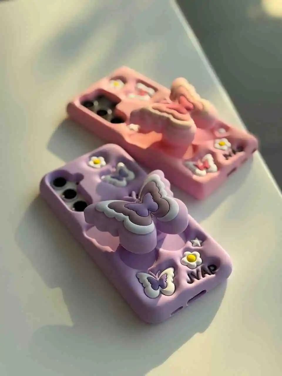 قاب گوشی سامسونگ A32 مدل پروانه پاپ سوکتی صورتی رنگ — تصویر ۷