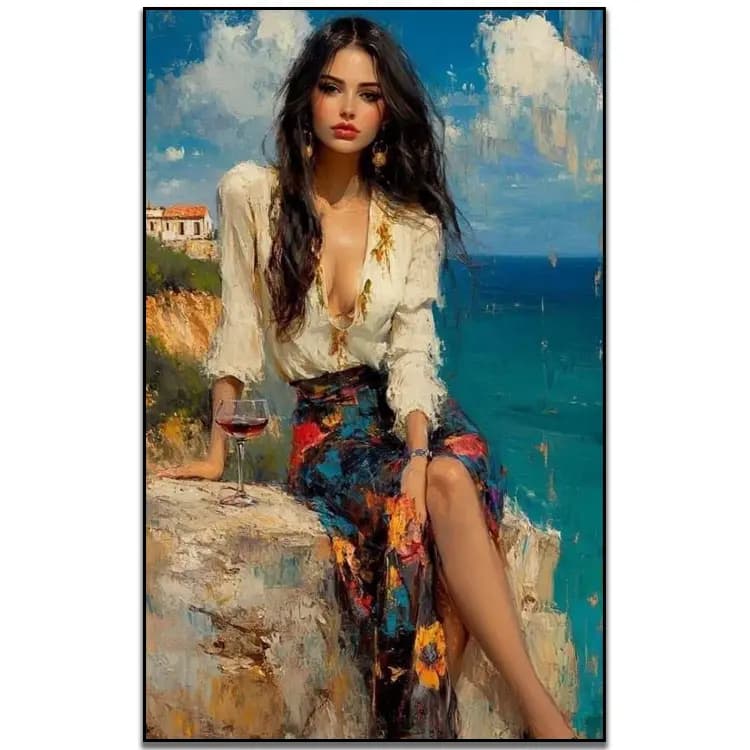 کیت نقاشی الماسی آرامش در کنار دریا