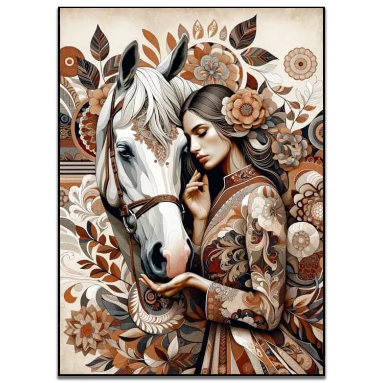 کیت نقاشی الماسی بزرگسال همدلی با اسب