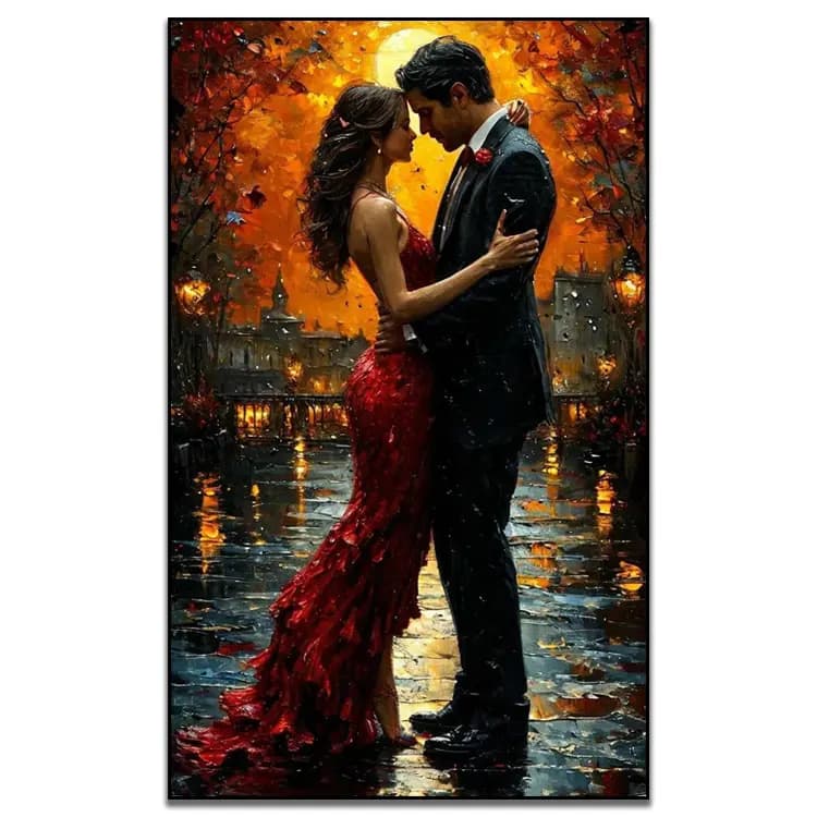 کیت نقاشی الماسی بزرگسال وداع در شب پاییزی