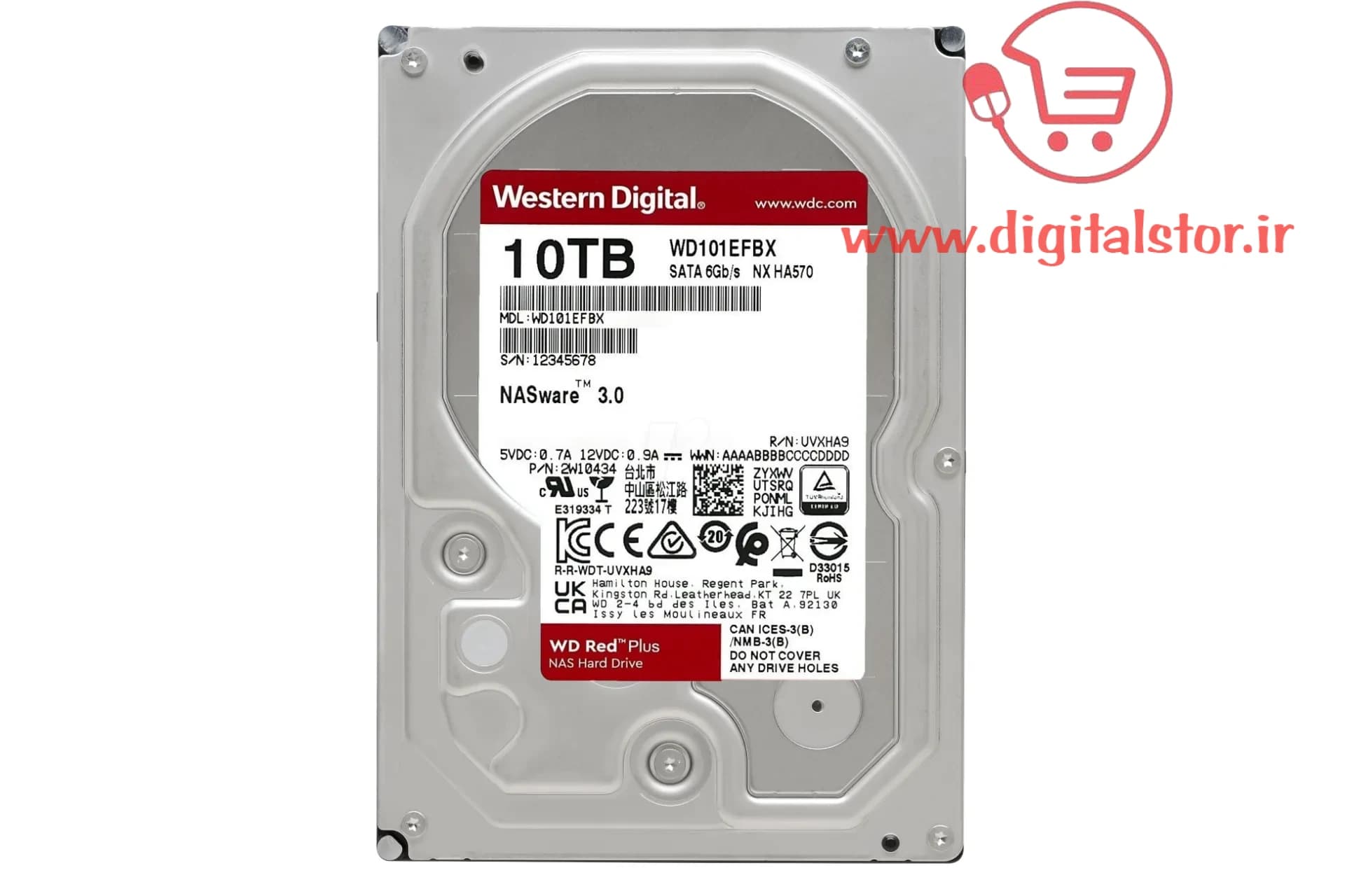 هارد اینترنال وسترن دیجیتال Red Plus ظرفیت 10 ترابایت Western Digital WD100EFGX Red Plus — تصویر ۳