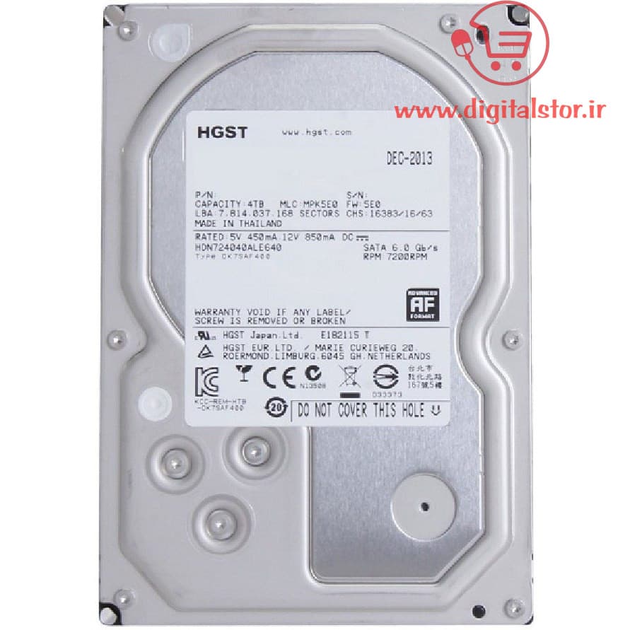 هارد درایو اینترنال HGST Ultrastar 7K6000 مدل HUS726040ALA610 ظرفیت ۴ ترابایت