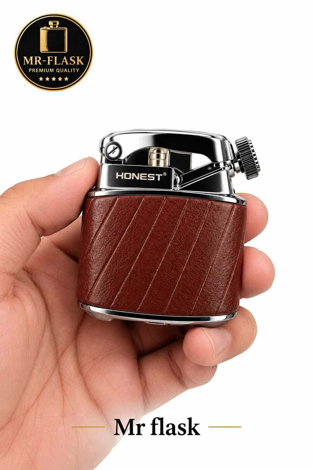 فندک چرمی بنزینی هانست Honest کد H2 — تصویر ۴