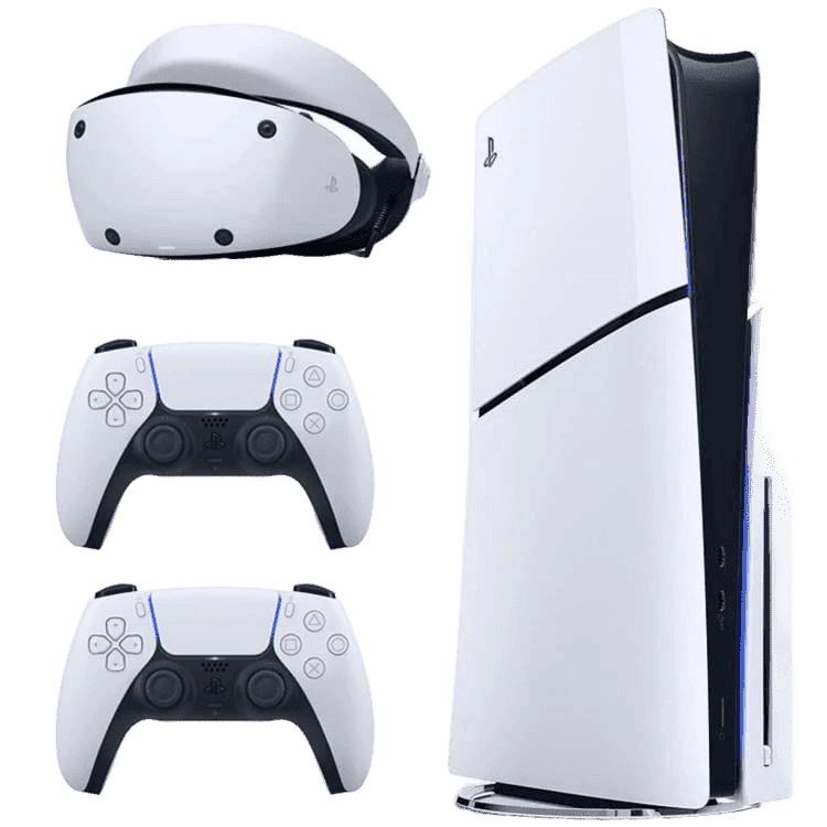 کنسول بازی سونی مدل PlayStation 5 Slim ظرفیت 1 ترابایت ریجن 2016A اروپا به همراه دسته اضافی و هدست VR2 رونوشت