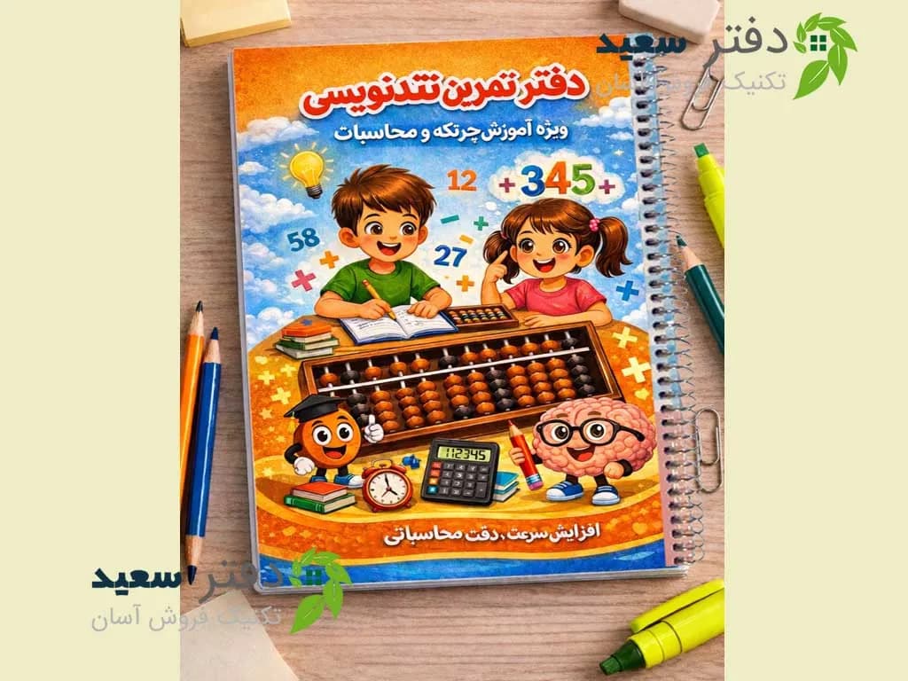 دفتر تمرین تندنویسی ویژه آموزش چرتکه و محاسبات خلاق