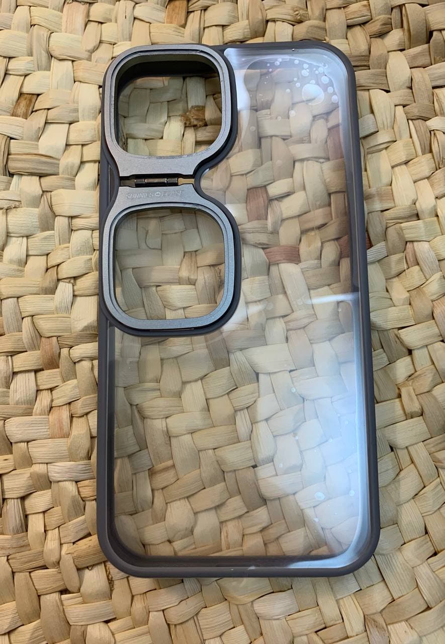 قاب گوشی آیفون 15Pro مدل عینک استندشو آبی رنگ — تصویر ۴