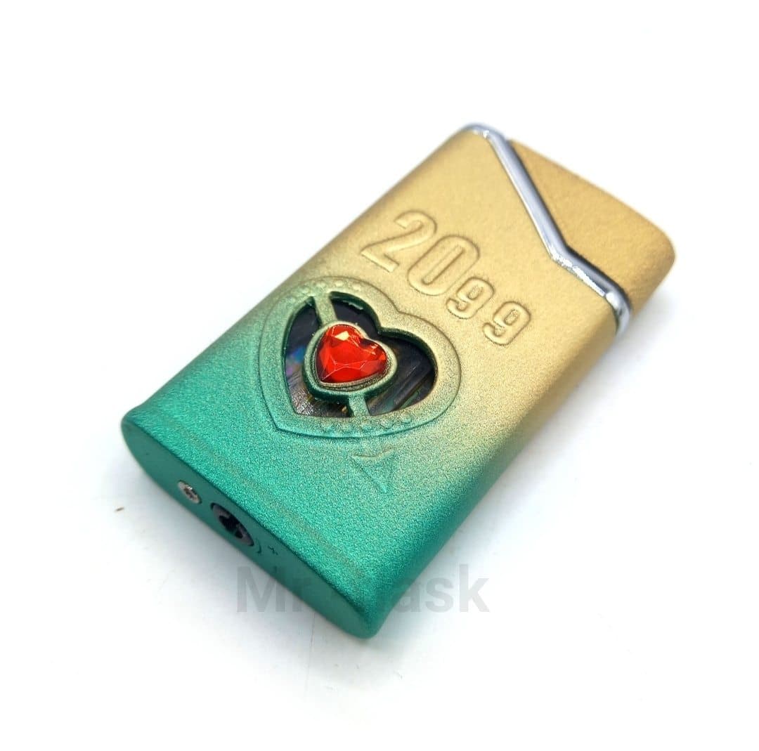 فندک گازی اتمی 2099 مدل آسفالتی سبز کرمی — تصویر ۳