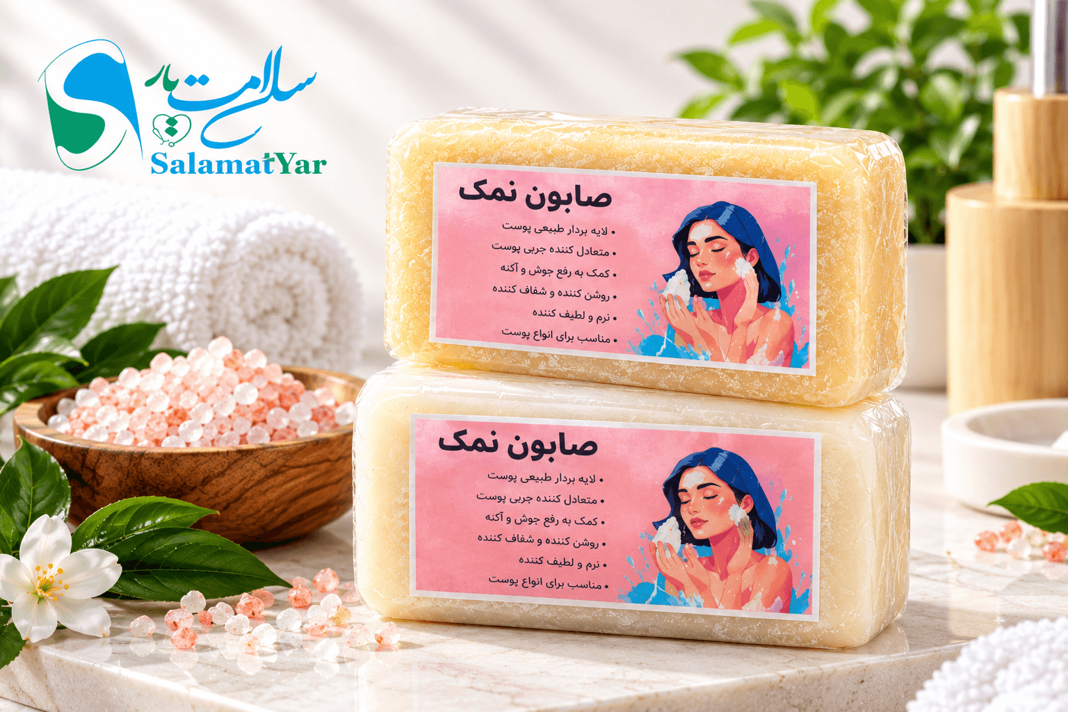 صابون نمک برای جوش و آکنه صورت | پاکسازی و لایه‌برداری پوست