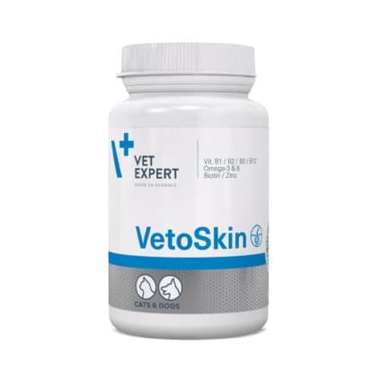 مکمل تقویت پوست و موی سگ و گربه وت اکسپرت مدل VetoSkin بسته 90 عددی