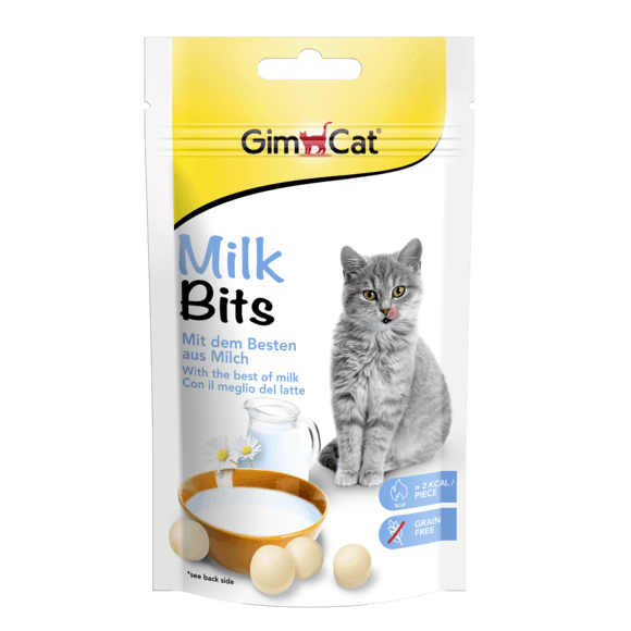 اسنک گربه جیم‌ کت میلک‌ بیتس با شیر خشک GIMCAT MILK BITS (۴۰ گرم)