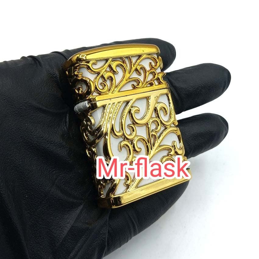 فندک گازی طرح مشبک طلایی — تصویر ۳