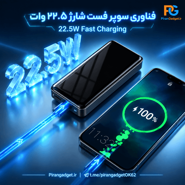 پاور بانک 24000 میلی آمپر ساعت فست شارژ 22.5 وات مدل XHC-PD T82 — تصویر ۲