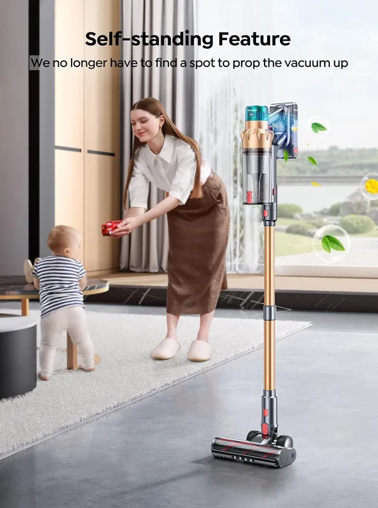 جاروبرقی شارژی اسموتور مدل VAC01 (بی‌سیم، ایستاده، مجهز به نمایشگر لمسی LED) — تصویر ۵