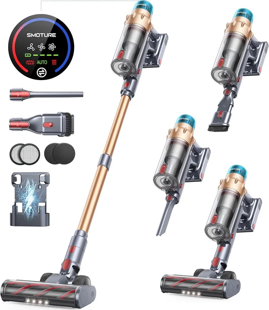 جاروبرقی شارژی اسموتور مدل VAC01 (بی‌سیم، ایستاده، مجهز به نمایشگر لمسی LED) — تصویر ۲