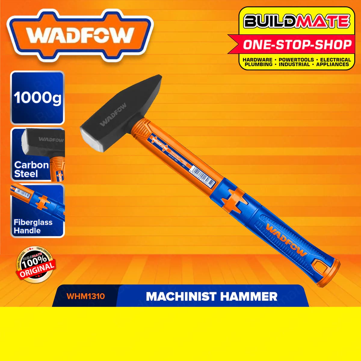 چکش مهندسی دسته فایبر 1000 گرمی وادفو کد WHM1310 — تصویر ۴