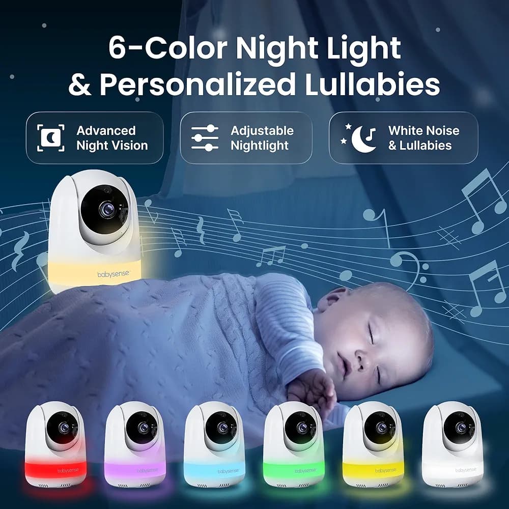 دوربین و مانیتور هوشمند اتاق کودک بی‌سیم Babysense مدل PRO مانیتور ۵.۵ اینچی Full HD با قابلیت Split-Screen — تصویر ۴