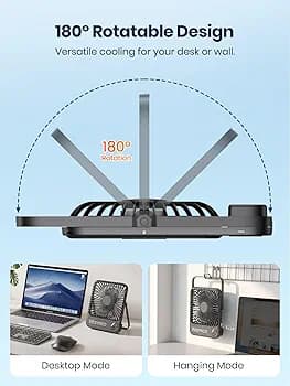 پنکه رومیزی شارژی Warmco D3 — تصویر ۶