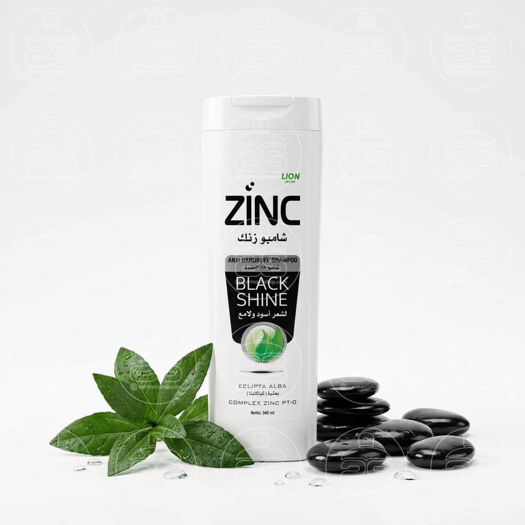 شامپو ضد شوره زینک مشکی مدل Black Shine حجم 340 میل