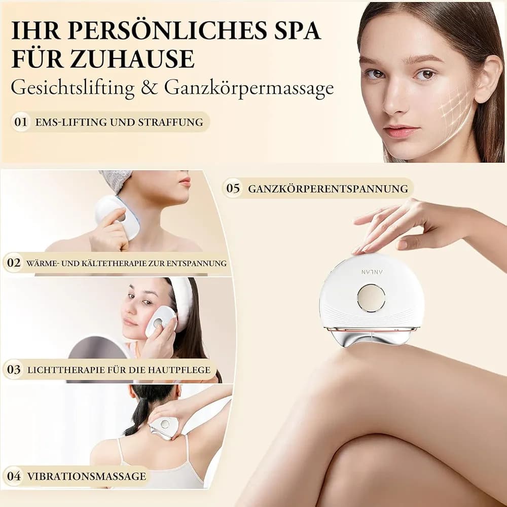 ماساژور صورت برقی ANLAN مدل EMS Gua Sha Electric — تصویر ۸