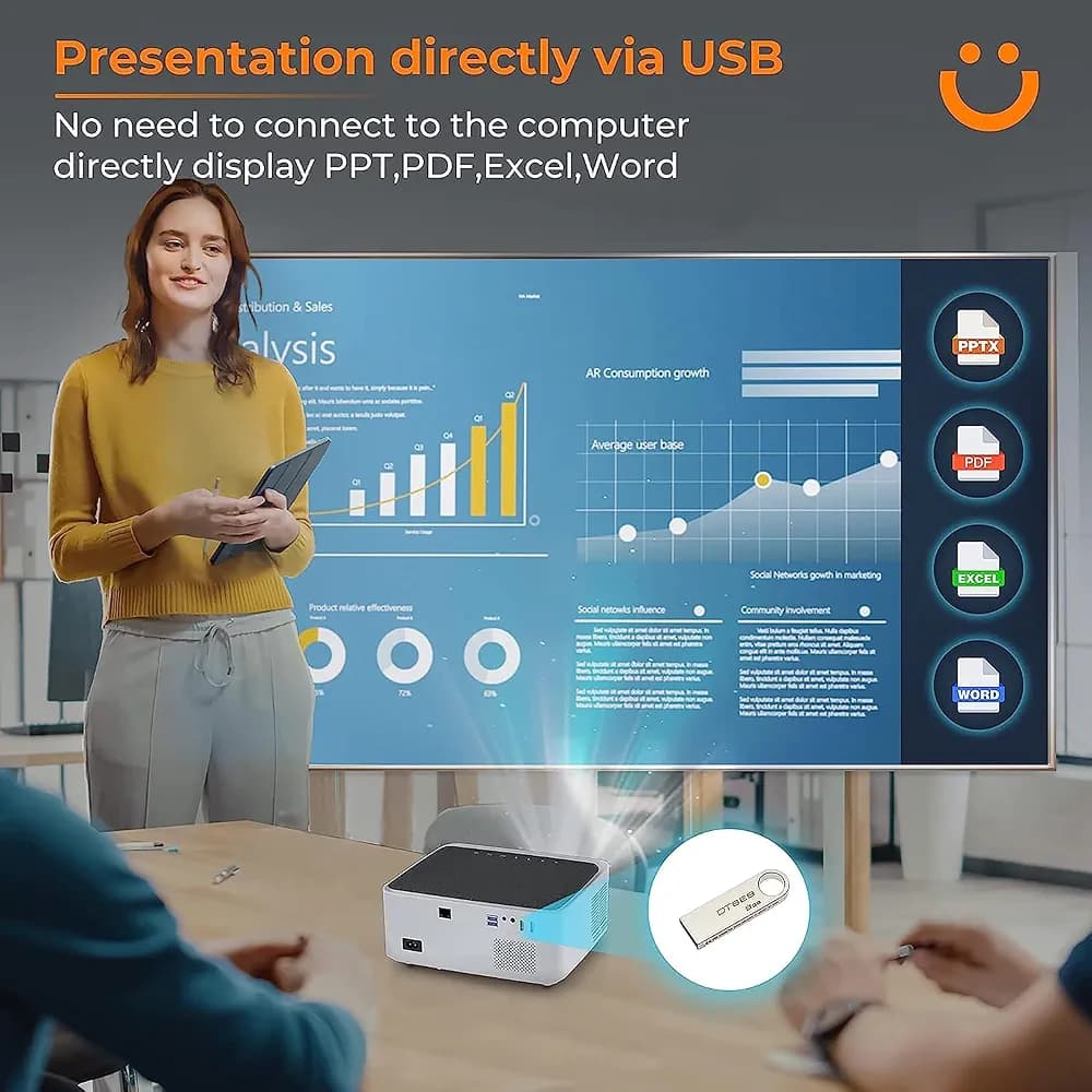 ویدئو پروژکتور یابر مدل Yaber V6 Full HD — تصویر ۶